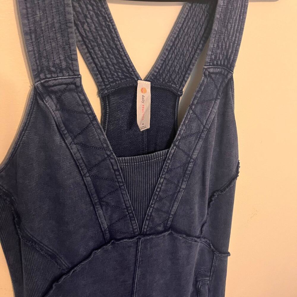 Daily Practice Anthropologie Palmra Jumpsuit Sz Medium Blue Wide Leg Boho Indie - Picture 3 of 12